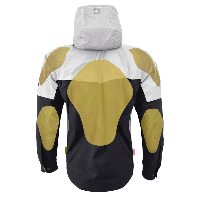 Load image into Gallery viewer, Protective Reflective Flannel Hoodie "Alloy Eclipse" For Men - Black and Silver