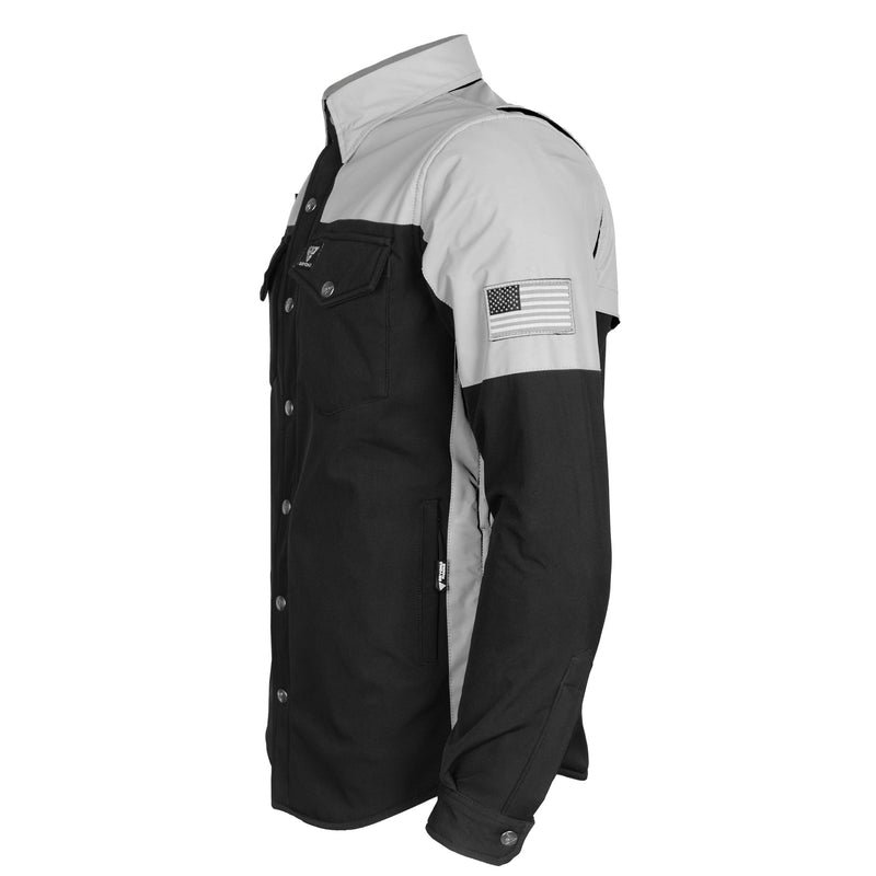 Load image into Gallery viewer, SoftShell Reflective "Alloy Eclipse" Winter Jacket for Men - Black and Silver
