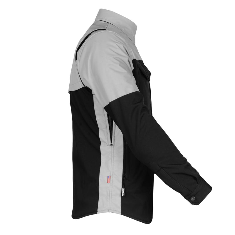 Load image into Gallery viewer, SoftShell Reflective "Alloy Eclipse" Winter Jacket for Men - Black and Silver