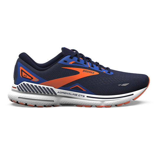 Men's Brooks Adrenaline GTS 23, Peacoat/Orange/Surf the Web, 7.5 D Medium - Skoutley Outdoors LLC