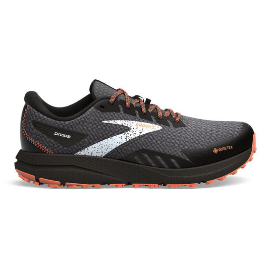 Men's Brooks Divide 4 GTX, Black/Firecracker/Blue, 7 D Medium - Skoutley Outdoors LLC