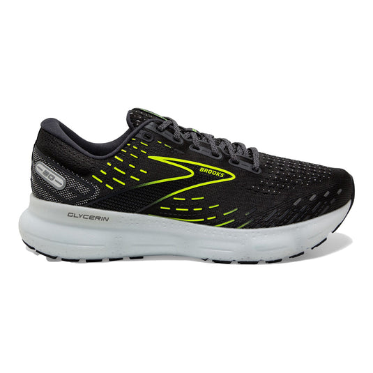 Men's Brooks Glycerin 20, Ebony/White/Nightlife, 7 D Medium - Skoutley Outdoors LLC