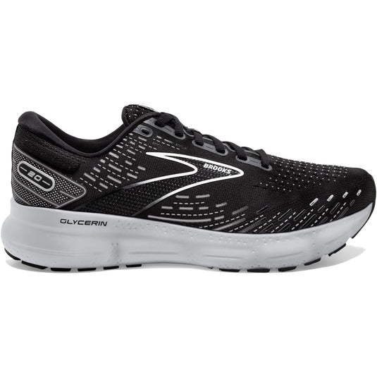 Men's Brooks Glycerin 20, Black/White/Alloy, 8 D Medium - Skoutley Outdoors LLC