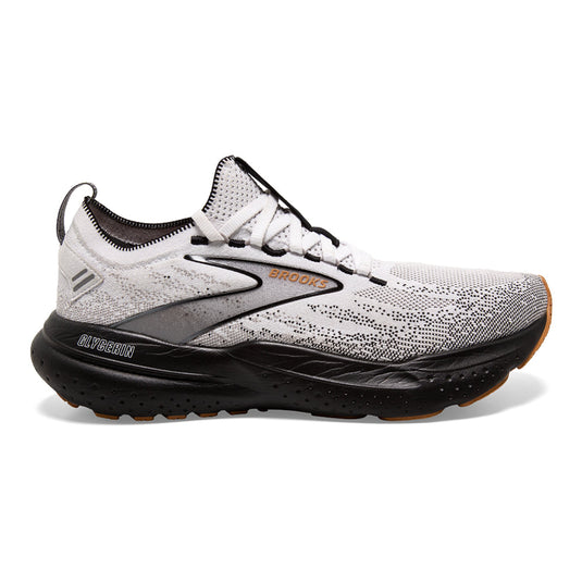 Men's Brooks Glycerin StealthFit 21, White/Grey/Black, 8 D Medium - Skoutley Outdoors LLC