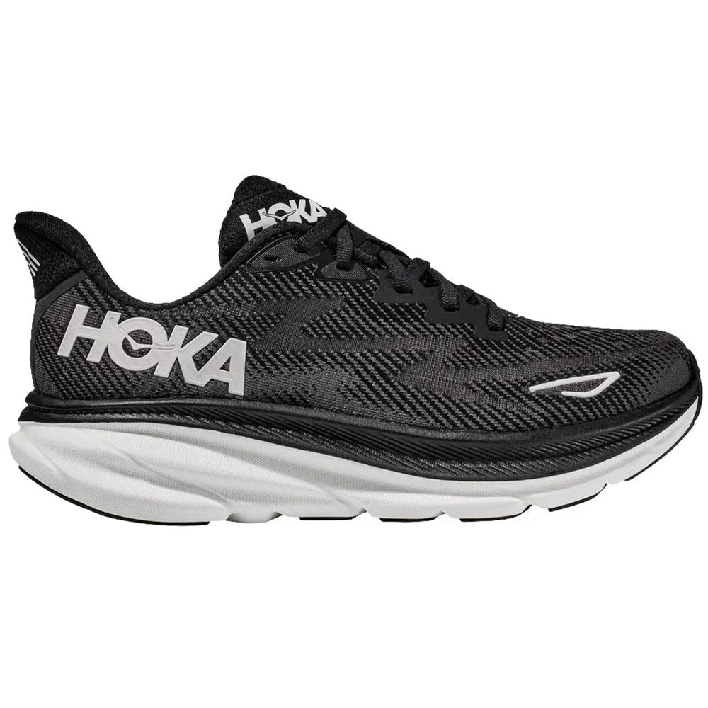 Men's Hoka Clifton 9, Black/White, 10.5 D Medium - Skoutley Outdoors LLC