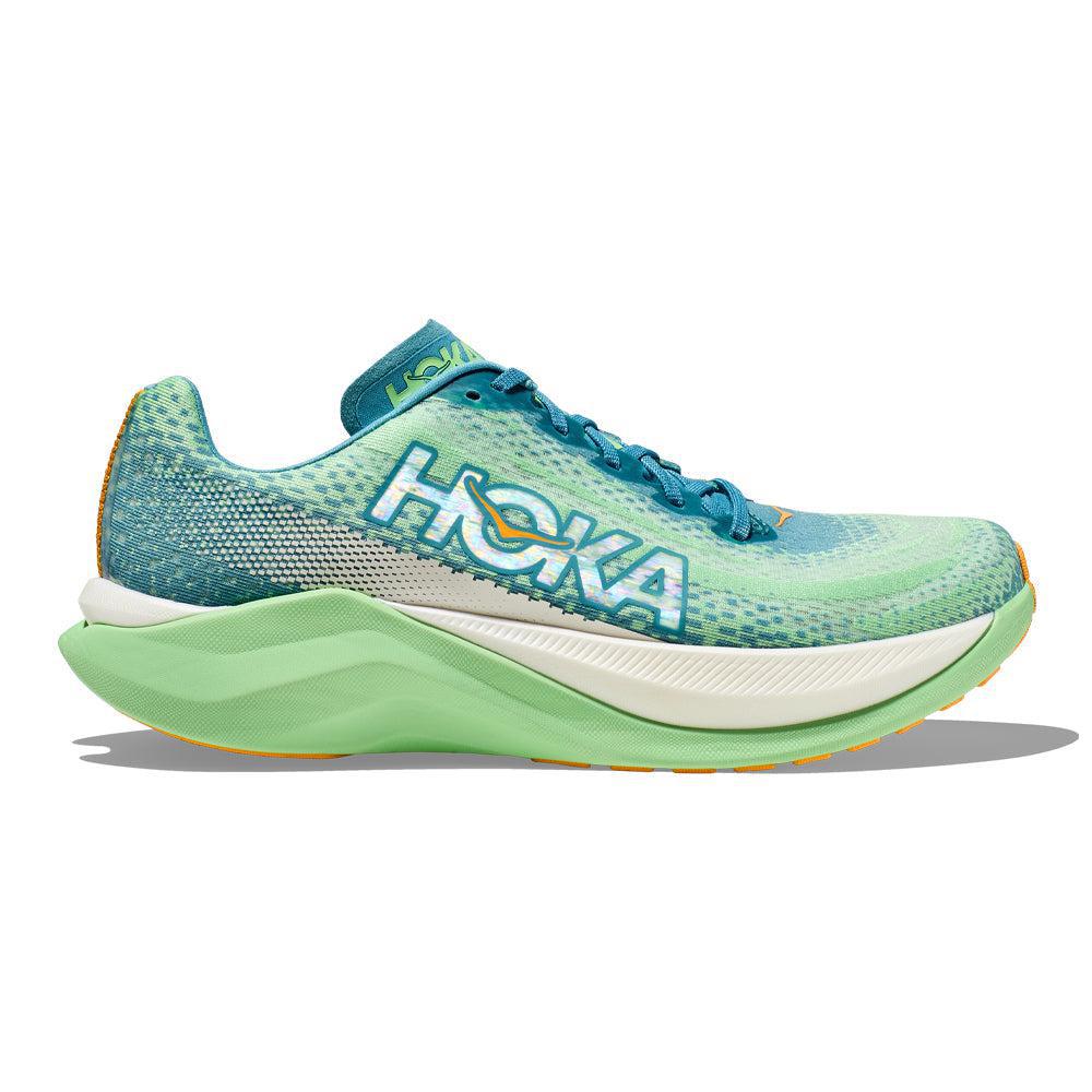 Men's Hoka Mach X, Ocean Mist/Lime Glow, 12.5 D Medium - Skoutley Outdoors LLC