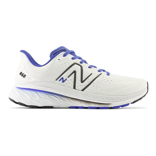 Men's New Balance Fresh Foam X 860v13, White/Marine Blue, 8 D Medium - Skoutley Outdoors LLC