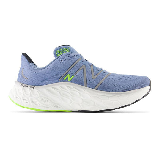 Men's New Balance Fresh Foam X More v4, Mercury Blue/Dark Silver Metallic, 12.5 D Medium - Skoutley Outdoors LLC
