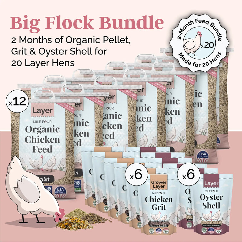 Load image into Gallery viewer, Big Flock Bundle | 2 Months of Organic Feed, Grit & Oyster Shell for 20 Layer Hens