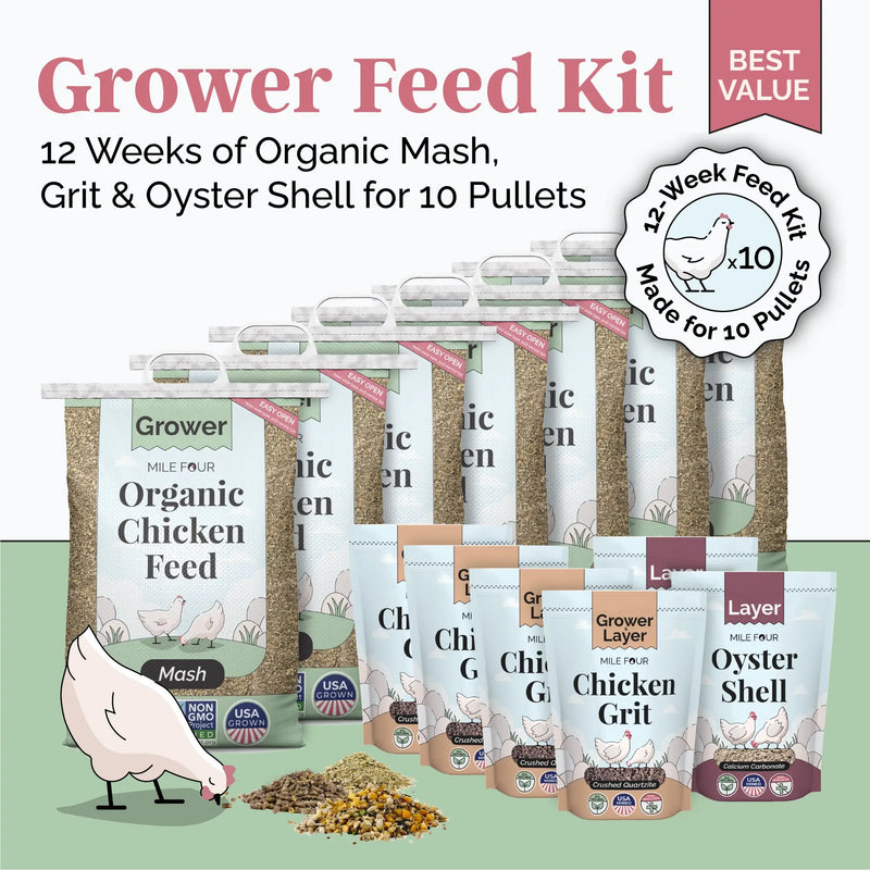 Load image into Gallery viewer, Grower Feed Kit | 12 Weeks of Organic Feed & Grit for 10 Pullets