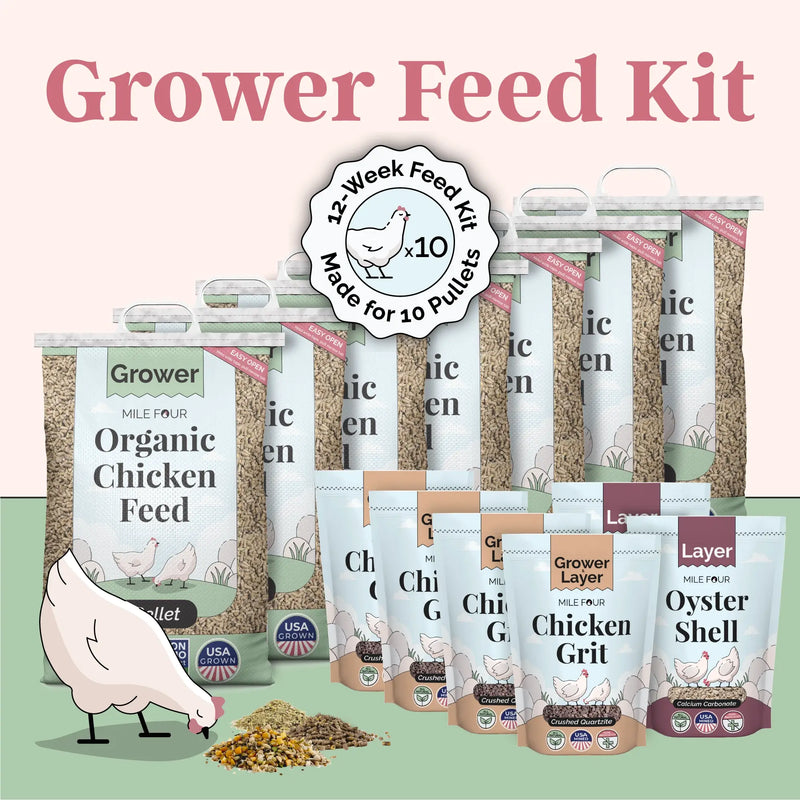 Load image into Gallery viewer, Grower Feed Kit | 12 Weeks of Organic Feed & Grit for 10 Pullets