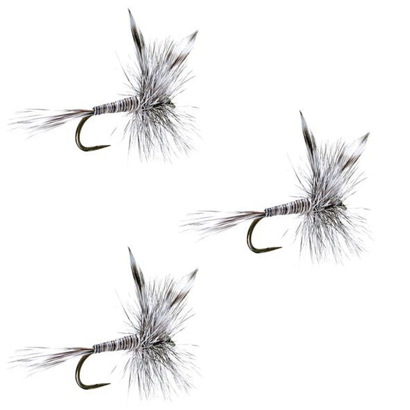 Load image into Gallery viewer, 3 Pack Barbless Mosquito Classic Trout Dry Fly Fishing Flies - Hook Size 12