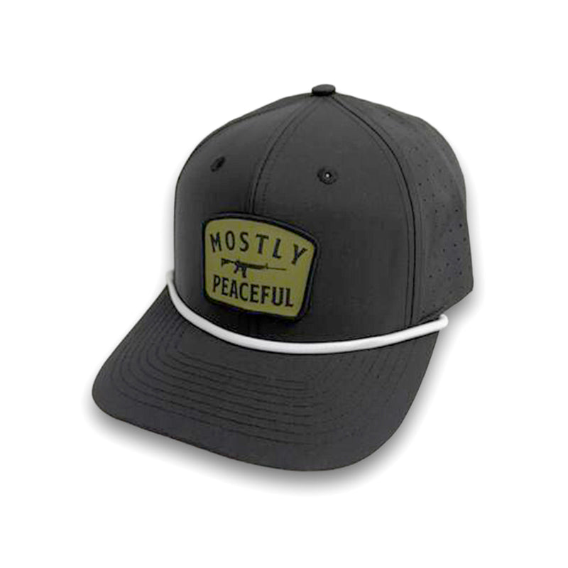 Load image into Gallery viewer, Mostly Peaceful Woven Patch Hat
