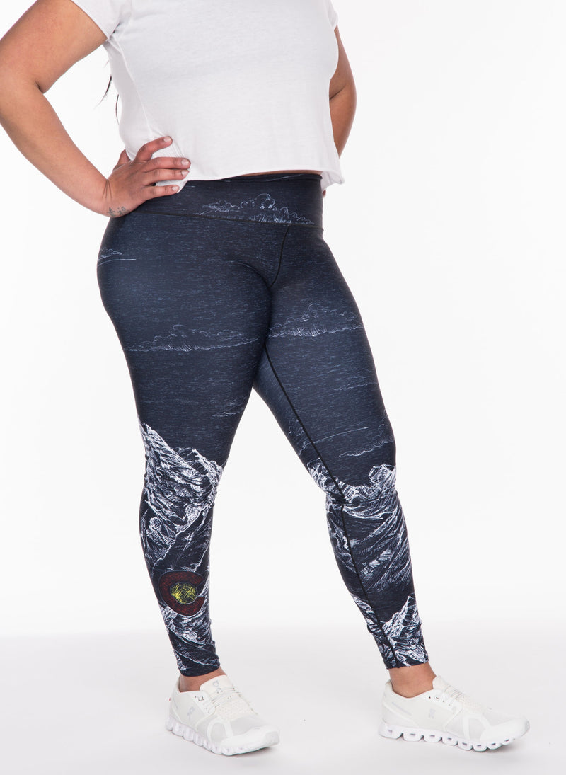 Load image into Gallery viewer, Yoga Pants Mountain Sketch