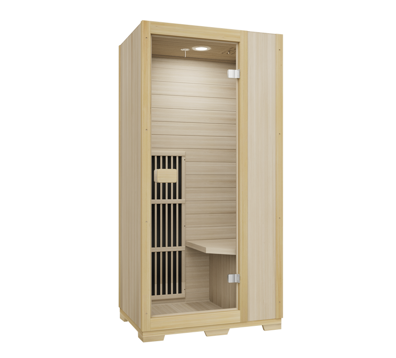 Load image into Gallery viewer, Blisspod | Vienna | Far Infrared Sauna | Canadian Hemlock Very Low EMF | 72.8"H x 35.4"W x 25.6"D | 1 Person