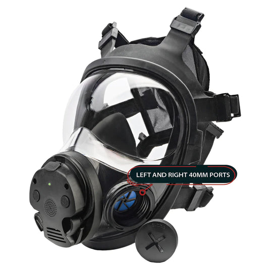 Parcil Safety NB-100E Tactical Gas Mask with Electronic Voice Amplifier and Radio Transmitter/Receiver
