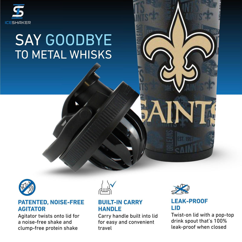 Load image into Gallery viewer, Officially Licensed New Orleans Saints 26oz Ice Shaker