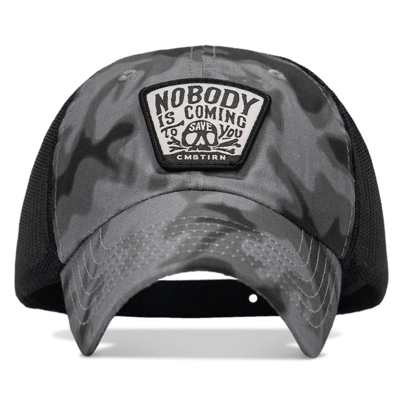 Load image into Gallery viewer, Nobody Is Coming To Save You Skull Patch Ripstop Snapback