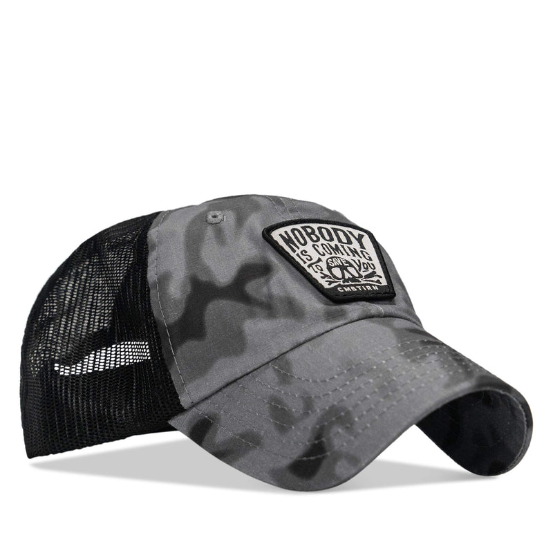 Load image into Gallery viewer, Nobody Is Coming To Save You Skull Patch Ripstop Snapback