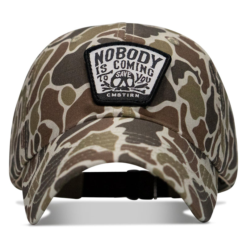 Load image into Gallery viewer, Nobody Is Coming To Save You Skull Patch Ripstop Snapback
