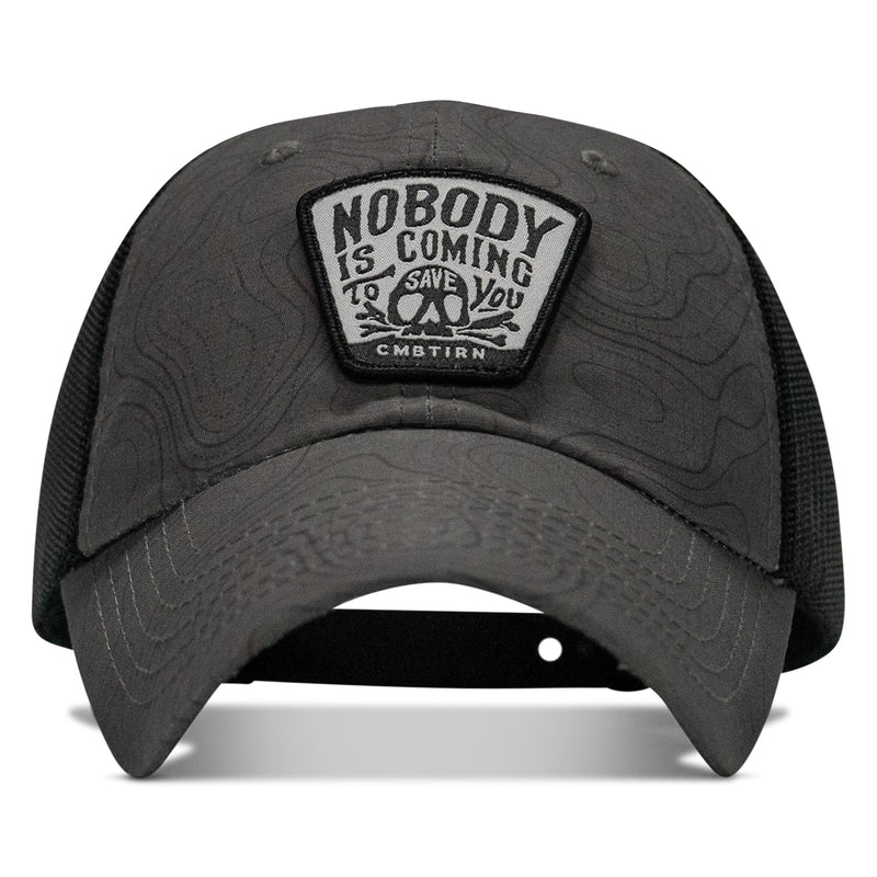 Load image into Gallery viewer, Nobody Is Coming To Save You Skull Patch Ripstop Snapback