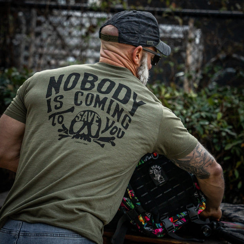 Load image into Gallery viewer, Nobody Is Coming To Save You Skull Men's T-Shirt