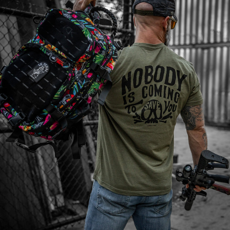 Load image into Gallery viewer, Nobody Is Coming To Save You Skull Men's T-Shirt