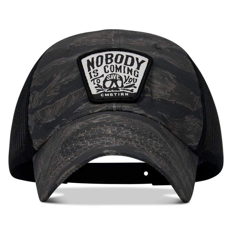 Load image into Gallery viewer, Nobody Is Coming To Save You Skull Patch Ripstop Snapback