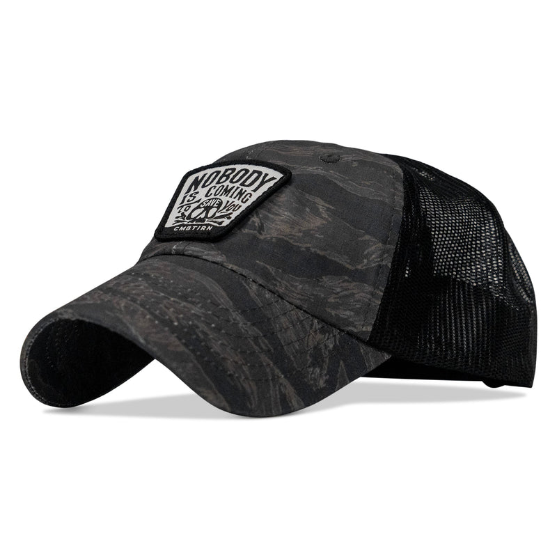 Load image into Gallery viewer, Nobody Is Coming To Save You Skull Patch Ripstop Snapback