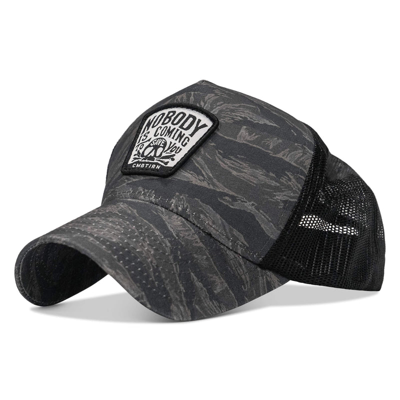 Load image into Gallery viewer, Nobody Is Coming To Save You Skull Patch Five Panel Breacher Snapback Hat