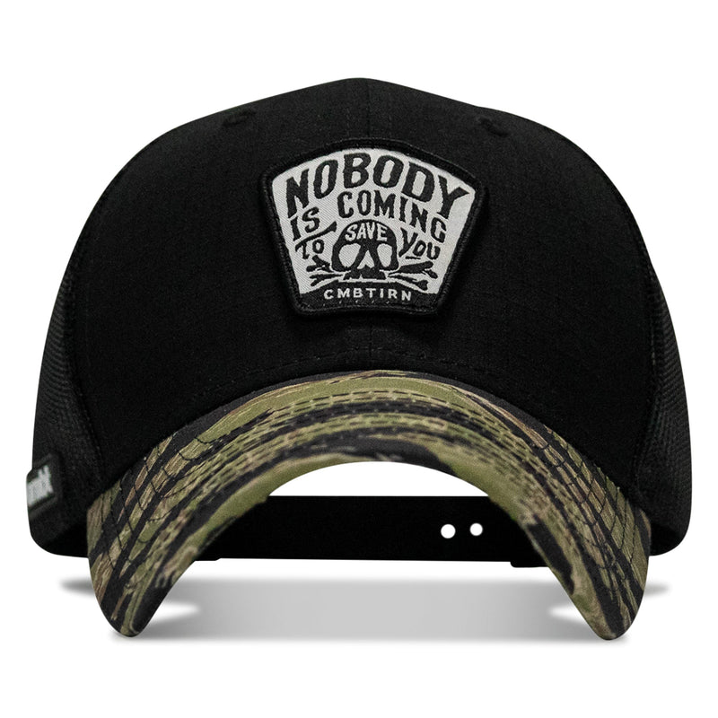 Load image into Gallery viewer, Nobody Is Coming To Save You Skull Patch Original Ripstop Snapback Hat