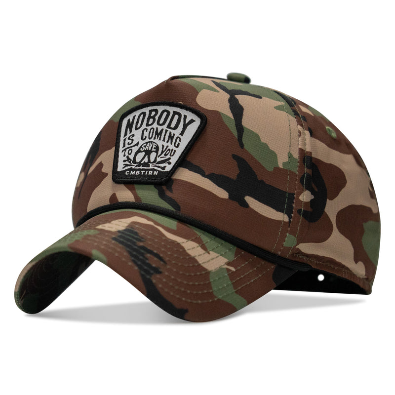 Load image into Gallery viewer, Nobody Is Coming To Save You Skull Patch Waterproof Weekender Snapback