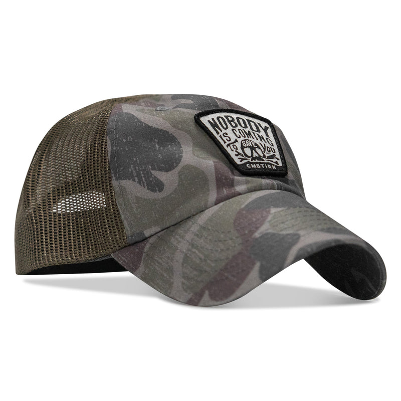 Load image into Gallery viewer, Nobody Is Coming To Save You Skull Patch Ripstop Snapback