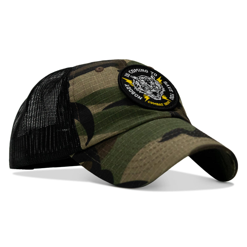 Load image into Gallery viewer, Nobody is Coming To Save You Patch Tactical Ripstop Mesh Snapback Hat