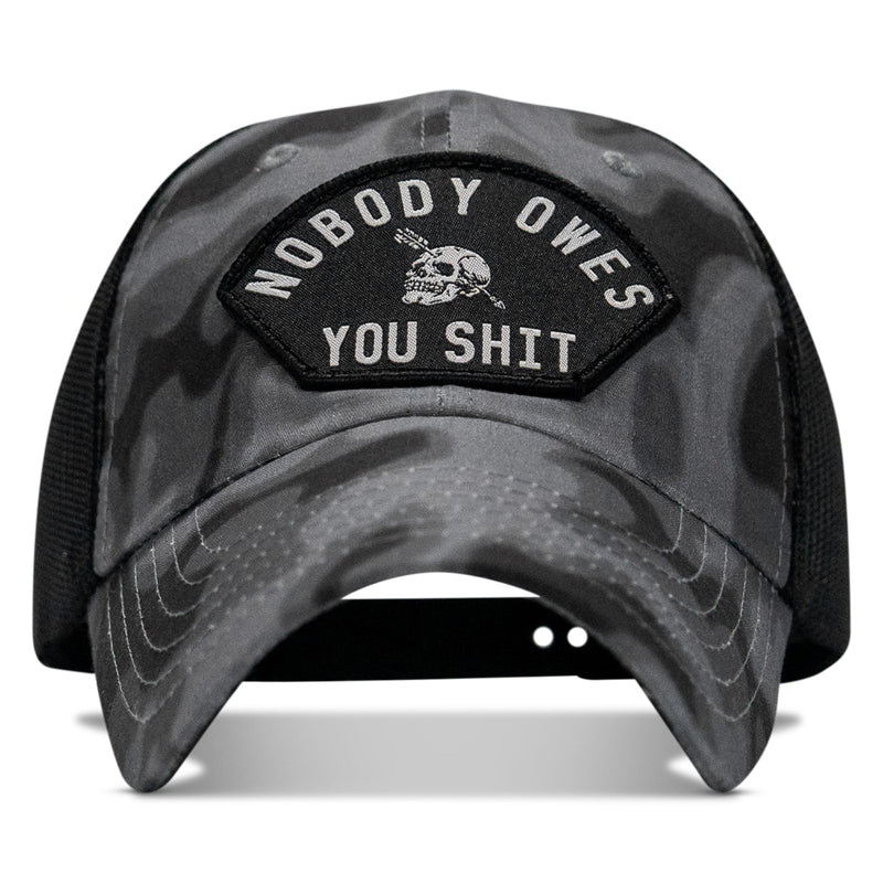 Load image into Gallery viewer, Nobody Owes You Shit Arched Patch Tactical Ripstop Mesh Snapback Hat