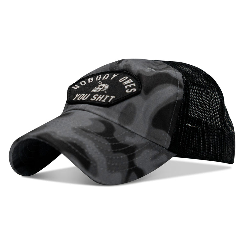 Load image into Gallery viewer, Nobody Owes You Shit Arched Patch Tactical Ripstop Mesh Snapback Hat