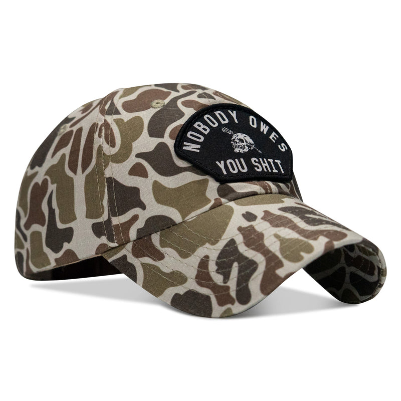 Load image into Gallery viewer, Nobody Owes You Shit Arched Patch Tactical Ripstop Mesh Snapback Hat
