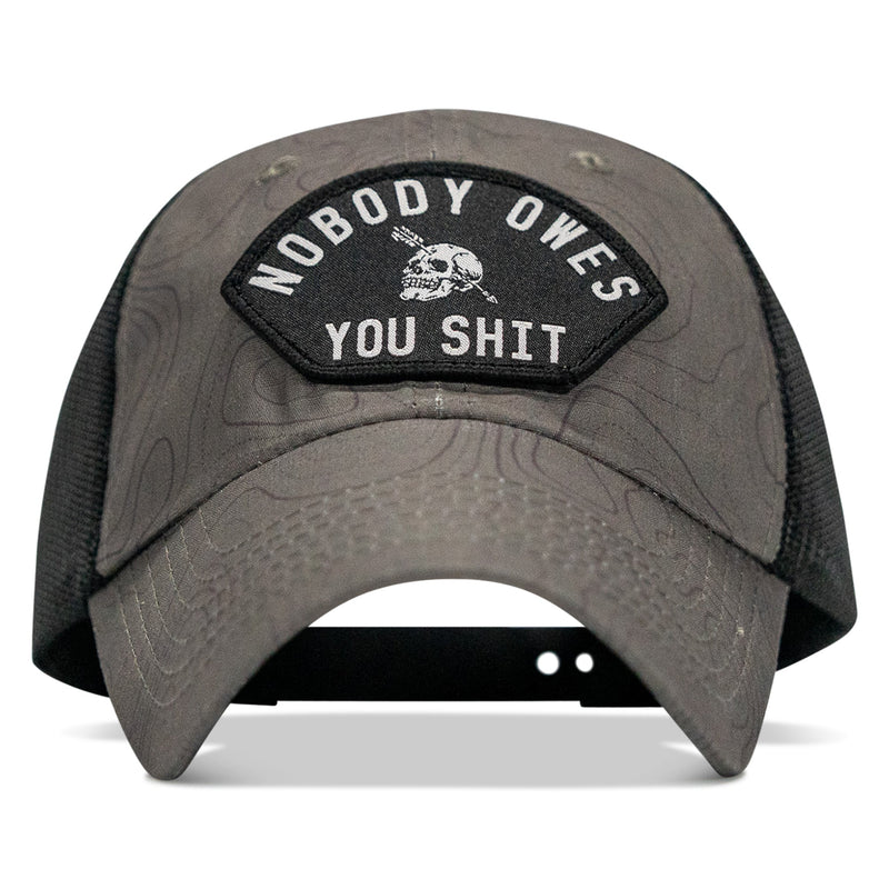 Load image into Gallery viewer, Nobody Owes You Shit Arched Patch Tactical Ripstop Mesh Snapback Hat