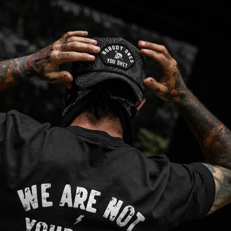 Load image into Gallery viewer, Nobody Owes You Shit Arched Patch Waterproof Weekender Snapback