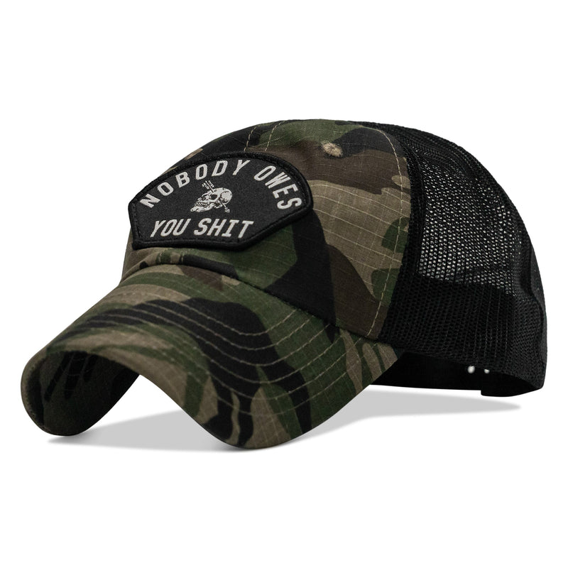 Load image into Gallery viewer, Nobody Owes You Shit Arched Patch Tactical Ripstop Mesh Snapback Hat