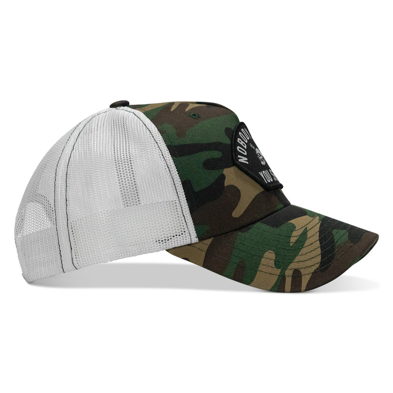 Load image into Gallery viewer, Nobody Owes You Shit Arched Skull Patch Snapback