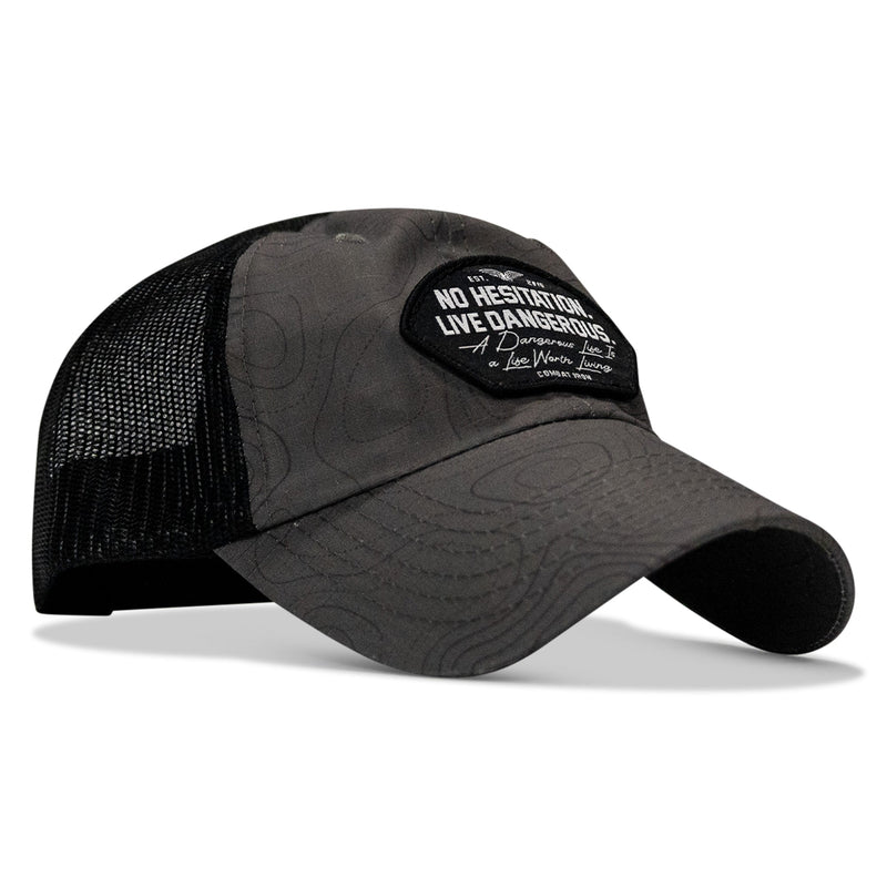 Load image into Gallery viewer, No Hesitation. Live Dangerous Patch Tactical Ripstop Mesh Snapback Hat