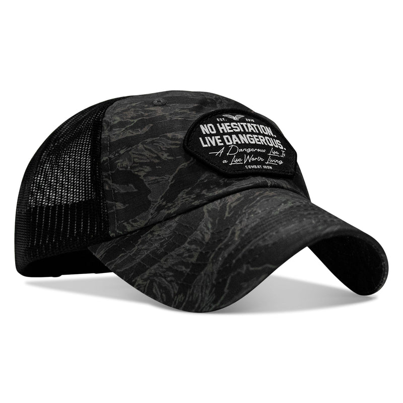 Load image into Gallery viewer, No Hesitation. Live Dangerous Patch Tactical Ripstop Mesh Snapback Hat
