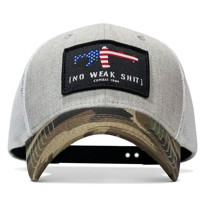 Load image into Gallery viewer, No Weak Shit American Flag Rifle Patch Original Ripstop Snapback Hat