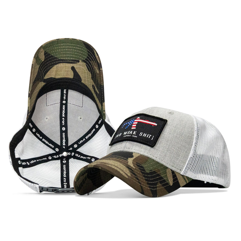 Load image into Gallery viewer, No Weak Shit American Flag Rifle Patch Original Ripstop Snapback Hat