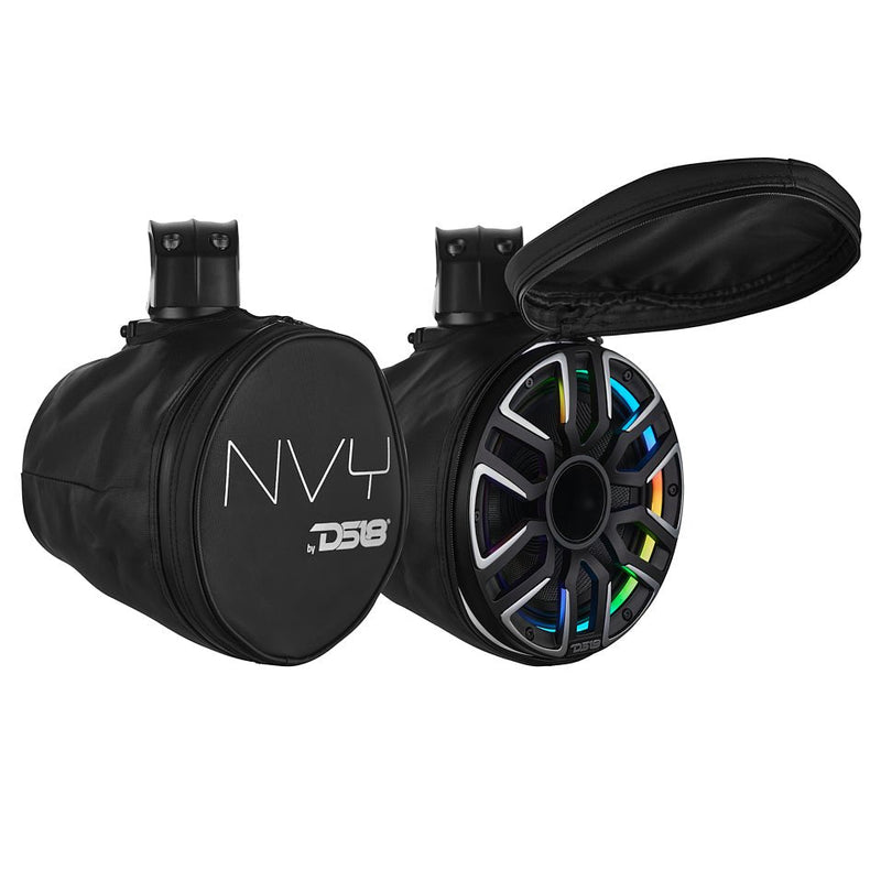 Load image into Gallery viewer, 8” Marine Short Tower Speaker With Neodymium Magnet, Kevlar Cone, Compression Driver And Digital LED Lights | 200W RMS 4-Ohm