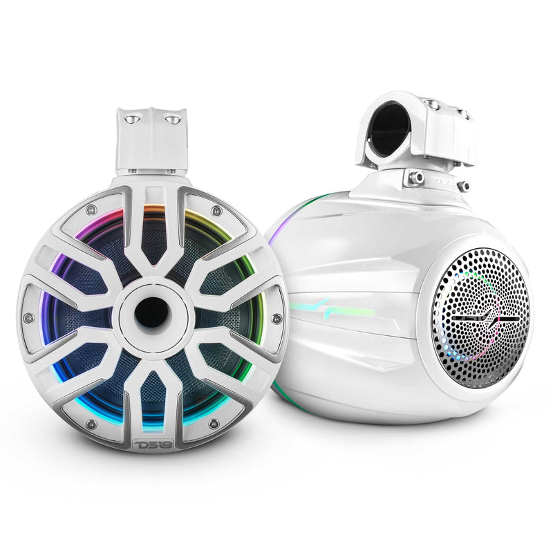 Load image into Gallery viewer, 8” Marine Short Tower Speaker With Neodymium Magnet, Kevlar Cone, Compression Driver And Digital LED Lights | 200W RMS 4-Ohm