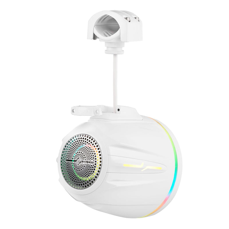 Load image into Gallery viewer, 8” Marine Short Tower Speaker With Neodymium Magnet, Kevlar Cone, Compression Driver And Digital LED Lights | 200W RMS 4-Ohm