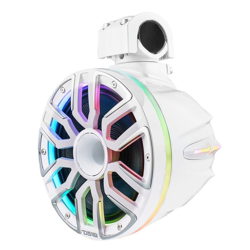 Load image into Gallery viewer, 8” Marine Short Tower Speaker With Neodymium Magnet, Kevlar Cone, Compression Driver And Digital LED Lights | 200W RMS 4-Ohm