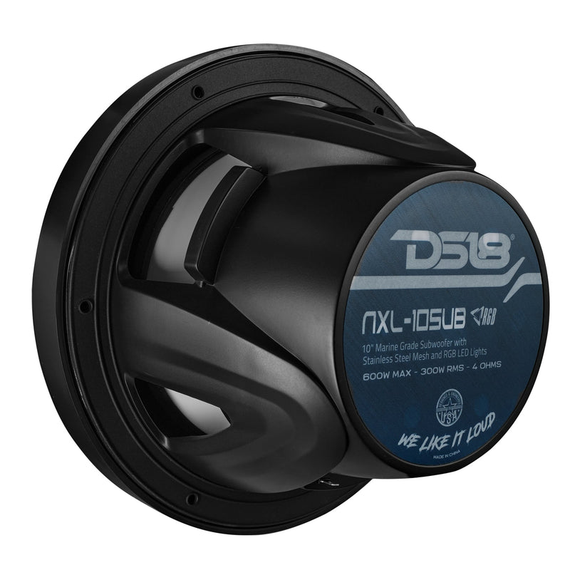 Load image into Gallery viewer, NXL 10" Marine Subwoofer with LED RGB Lights 300 Watts Rms SVC 4-Ohm